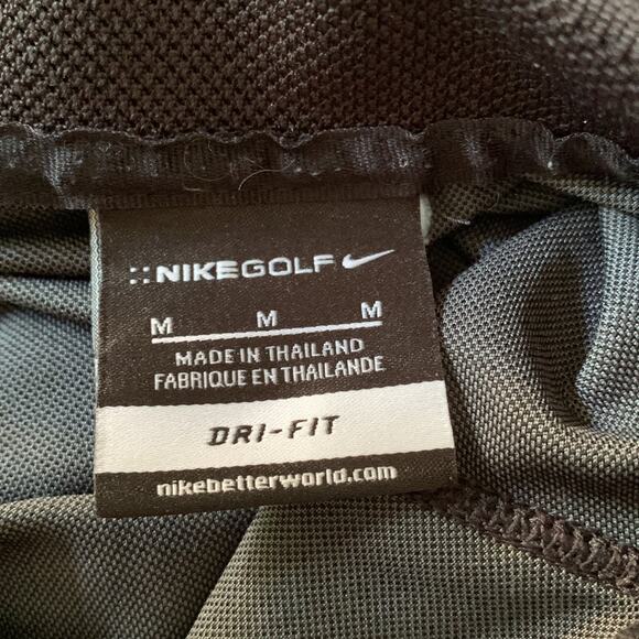 Nike Golf Men's Medium Polo Shirt DRI-FIT Polyester 3 Button Closure Black Gray - Picture 8 of 9